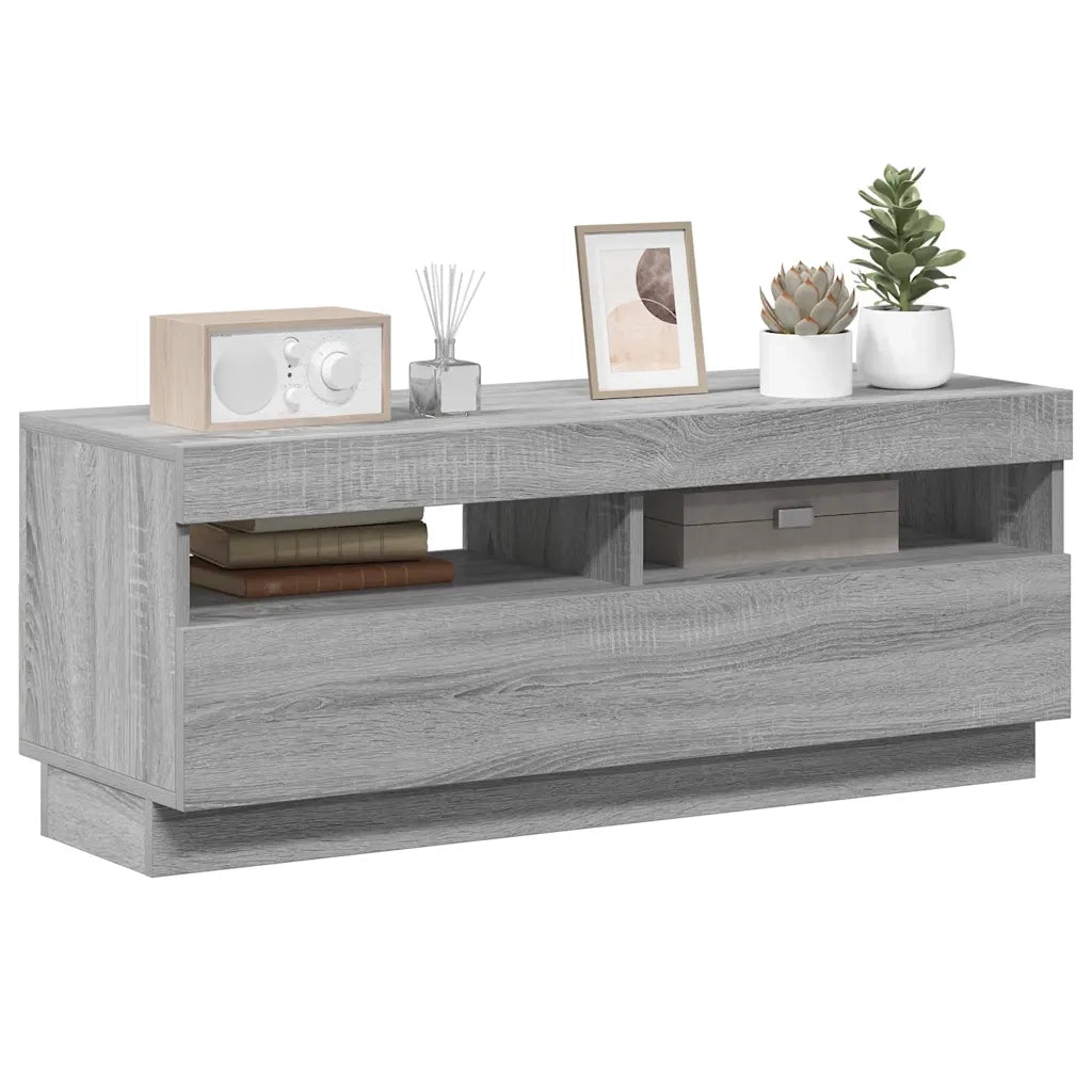 Mobile Porta TV con Luci LED Grigio Sonoma 100x35x40 cm 815721