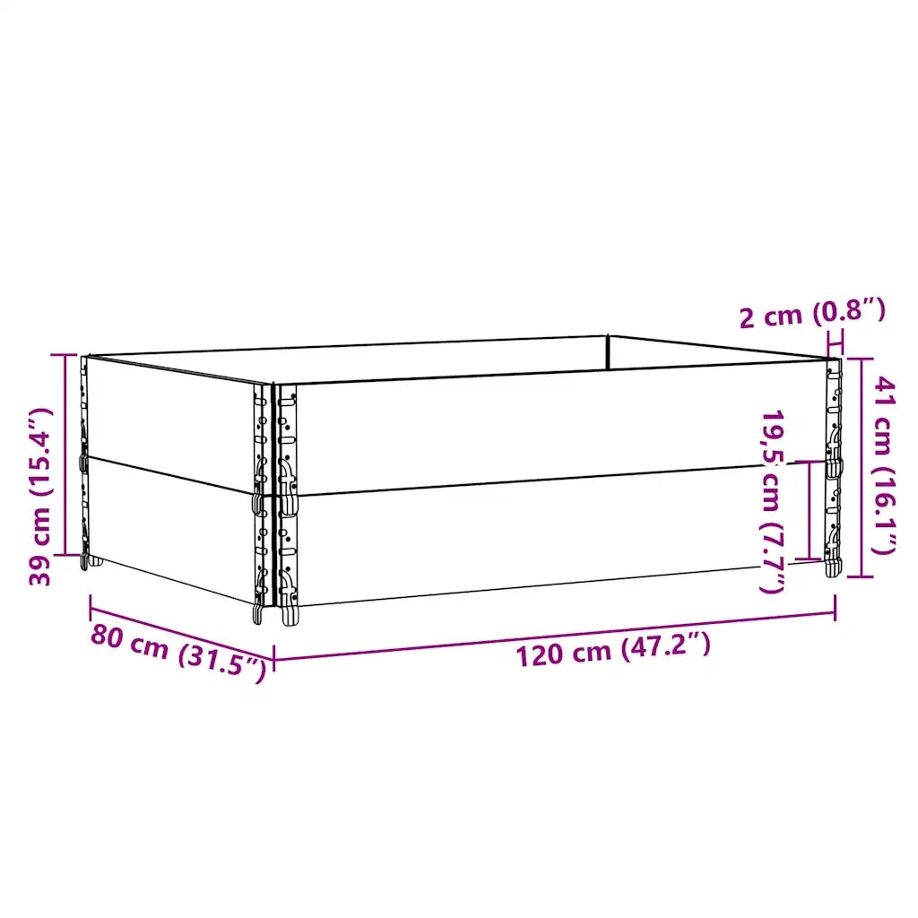 Paretali per Pallet 2 pz 120x80 cm in Legno Massello di Pino 4010275