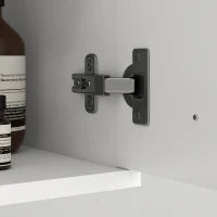 kleankin Mobile Bagno Sospeso con Lavabo, Armadietto a 2 Ante con Cerniere Ammortizzate, 61x40x50cm, Bianco Lucido
