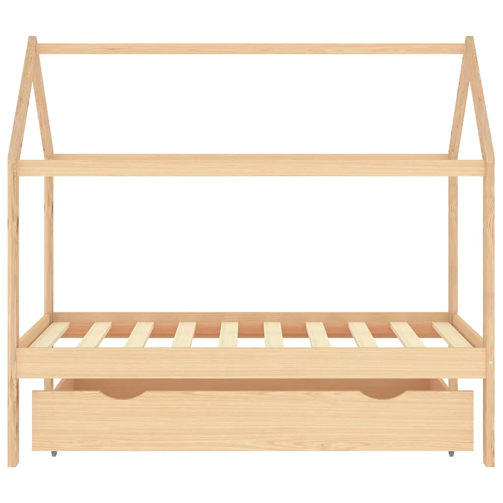 Giroletto per Bambini con Cassetto Legno Massello Pino 80x160cm 322137
