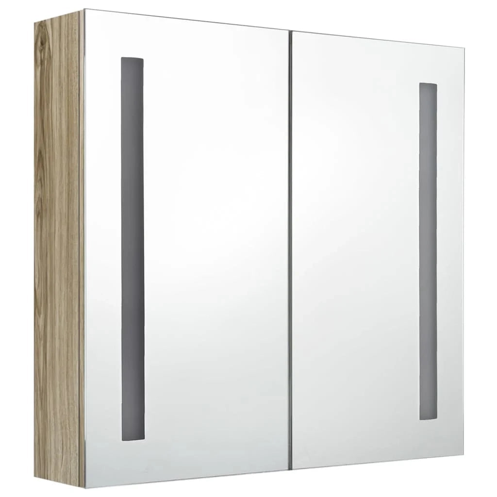 Mobile da bagno con specchio LED 62 x 14 x 60 cm rovere 02_0006592