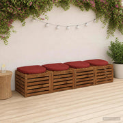 Cuscini per Sedia in 4 Pezzi 4 pz 100% Poliestere Rosso 945318