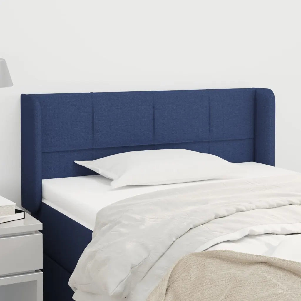 Testiera | Testata ad Orecchio Blu 103x16x78/88cm in Tessuto