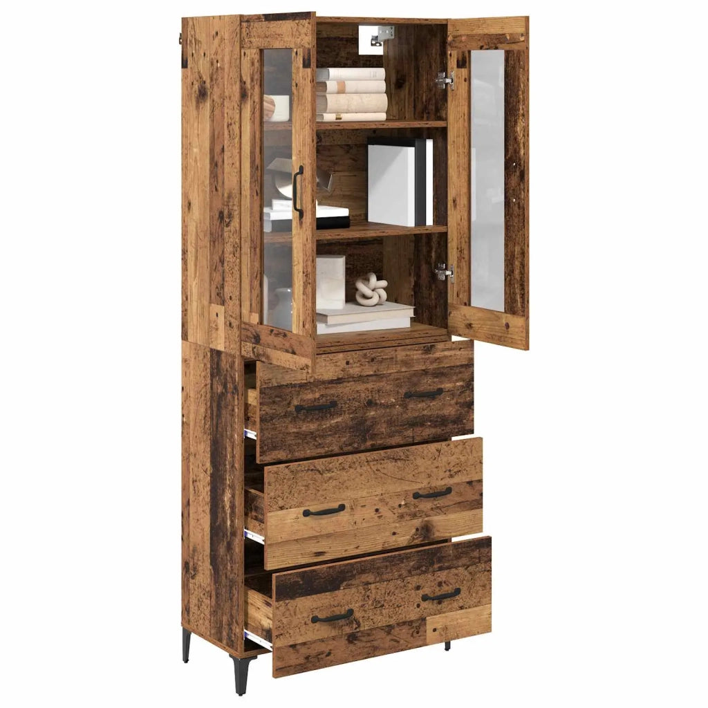 Credenza-Buffet-Armadio da cucina Legno vecchio 69,5 x 34 x 180 cm Legno multistrato 733874