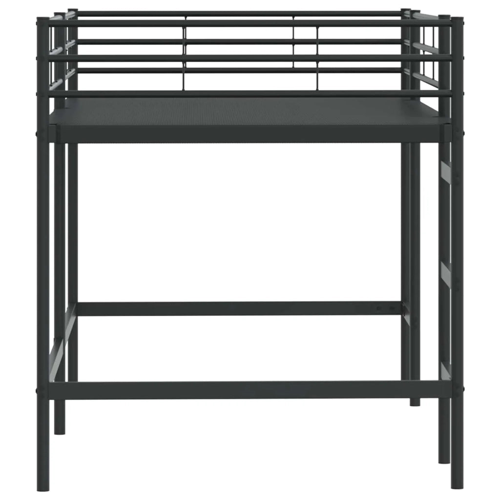 Struttura del letto loft per bambini Nero 90 x 200 cm Acciaio