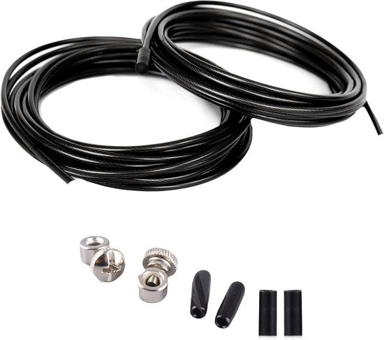 Set di sostituzione per salti con cavi in acciaio da 3m - Kit di sostituzione con 2 cavi in acciaio da 3m Adattabile a tutti i salti con diametro 25 mm - Stopper in gomma e viti di fissaggio inclusi