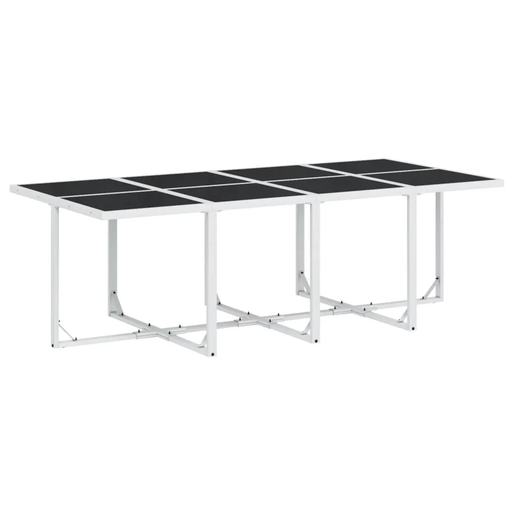 Set da Pranzo da Giardino 13 pz con Cuscini Bianco in Textilene 3295095