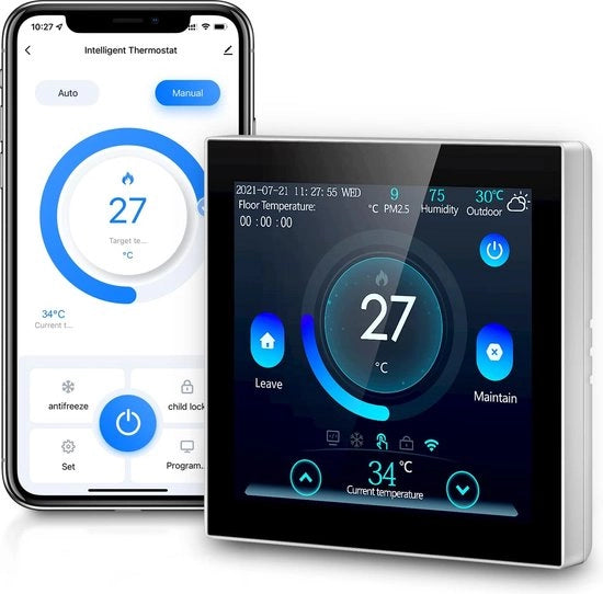 Termostato intelligente - Termostato intelligente - Termostato Wi-Fi - App Google e Alexa - Premium