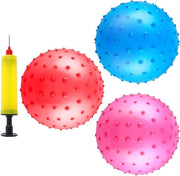 Palla da stress opzionabile 20 cm - 3 pezzi - palline da massaggi - pompa a mano - per interni esterni spiaggia area giochi - giochi per piscine - rosso blu rosa