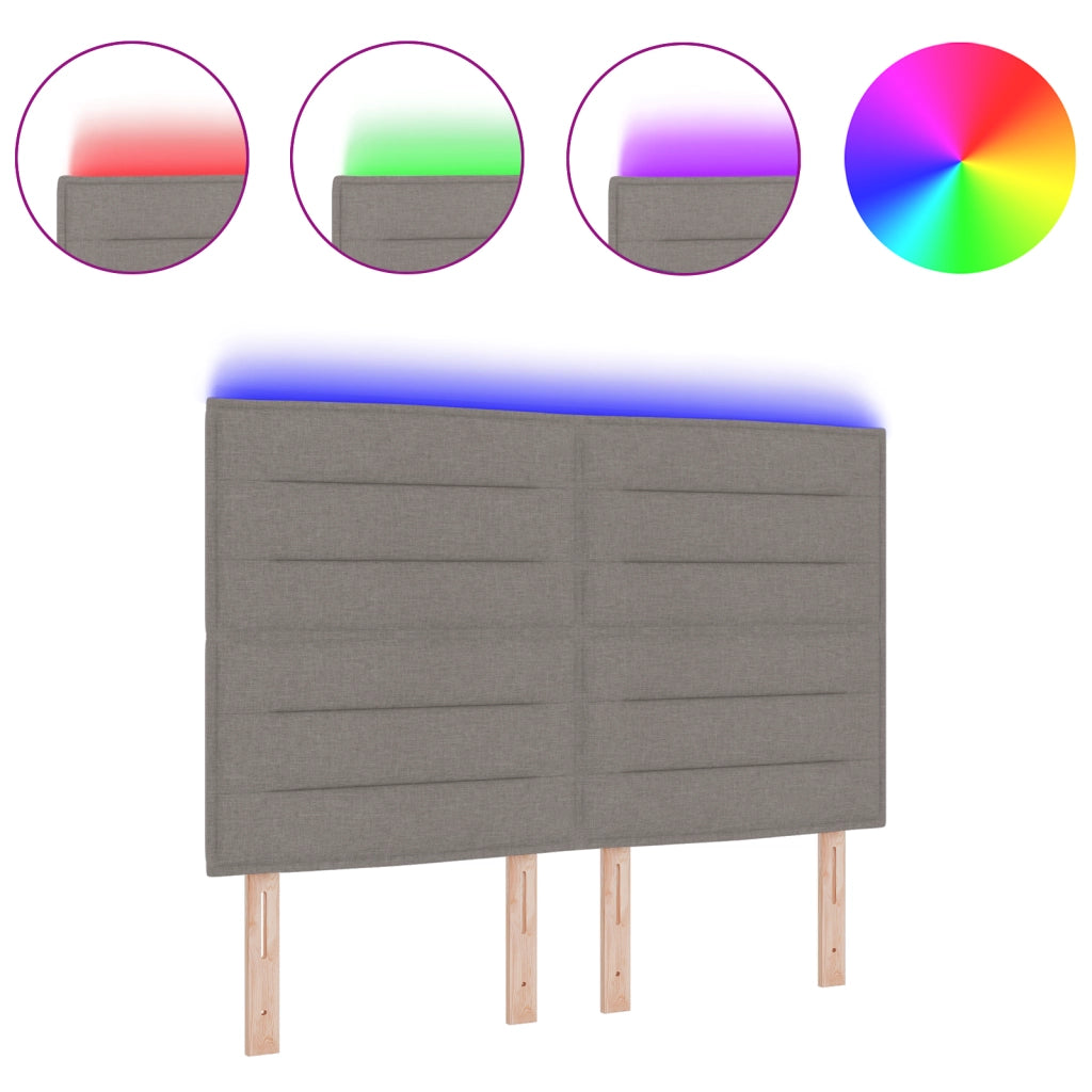 testiera LED Design Linee Tortora 72 cm Tessuto