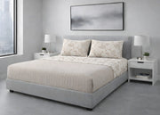 Completo Lenzuola Letto 100% Cotone Made In Italy Disegno Sambuco - Matrimoniale - Nocciola