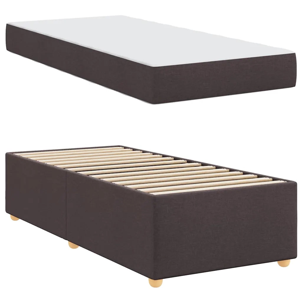 Struttura del letto-Giroletto Marrone Scuro 100 x 200 cm Tessuto 201539