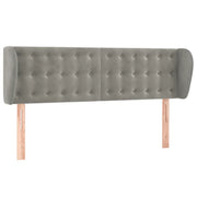 Testiera | Testata ad Orecchio Grigio Chiaro 147x23x78/88 cm in Velluto