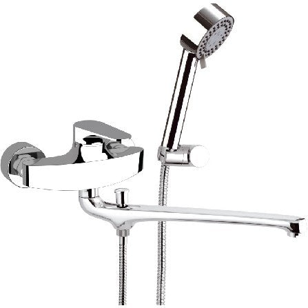 Rubinetto lavabo/vasca con canna fusa e deviatore, con kit doccia serie class line