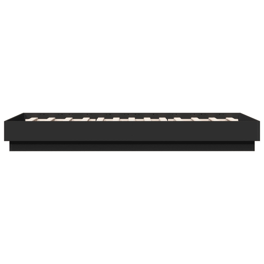 Giroletto con LED-Struttura Letto Nero 75x190 cm