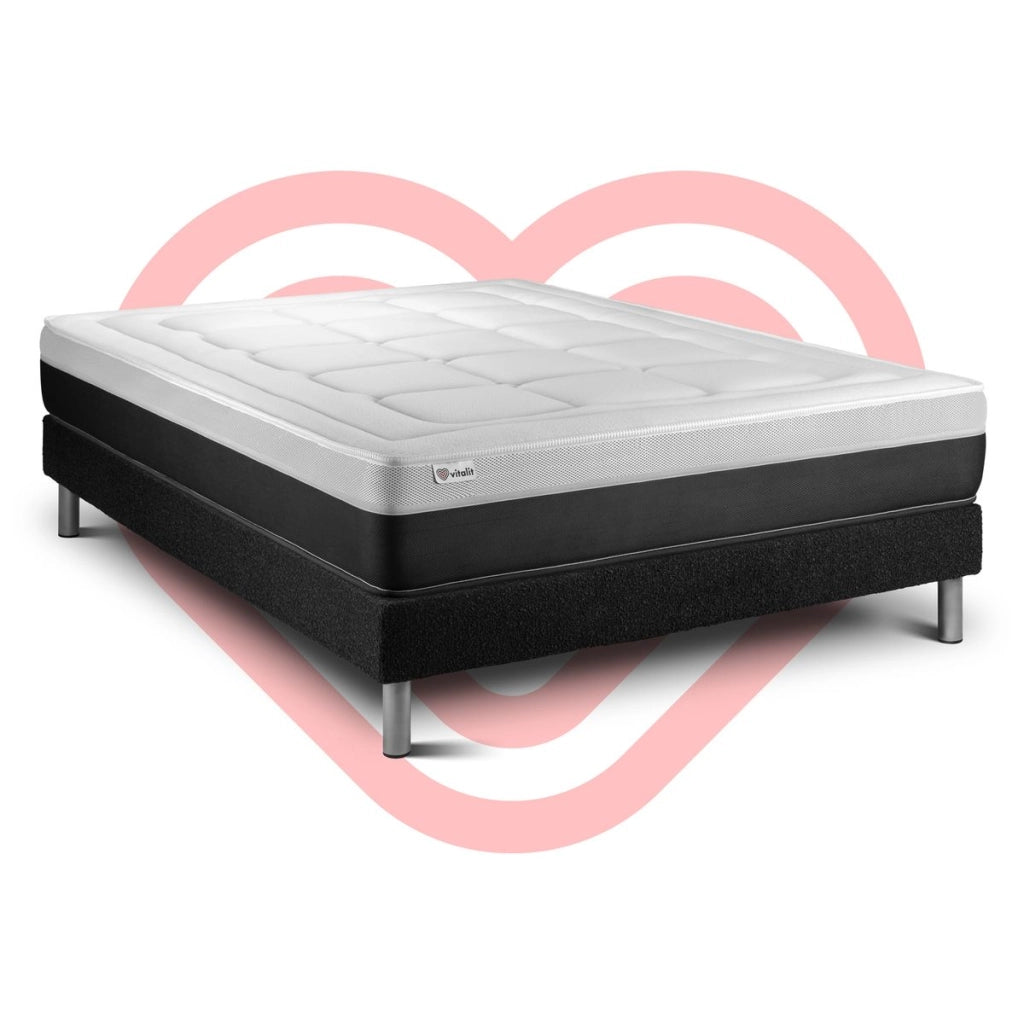 Letto con materasso FORM 150 x 190 cm Rete Kit Nero