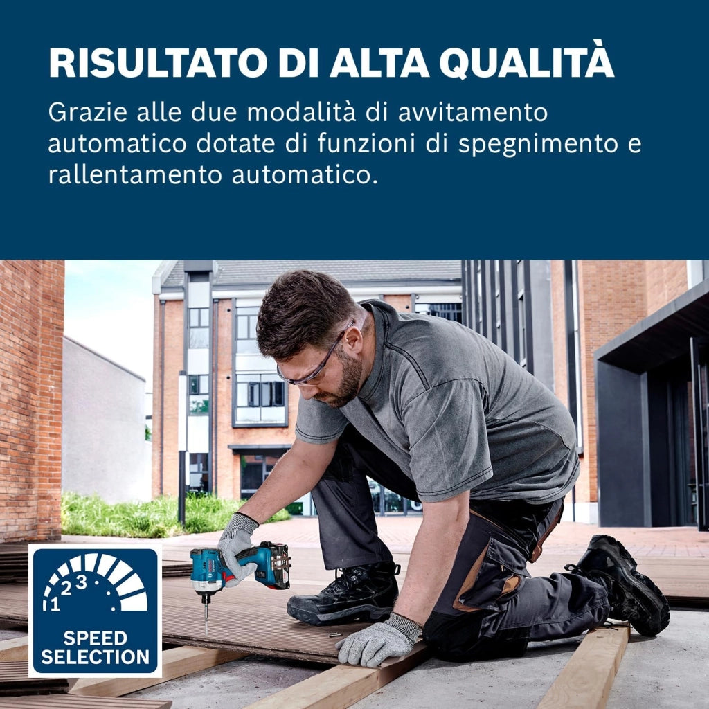 Bosch Professional 18V System Avvitatore con percussione a batteria GDR 18V-215 (incl. 2 batterie GBA 18V 2.0Ah, caricabatteria GAL 18V-20, MPP Case)