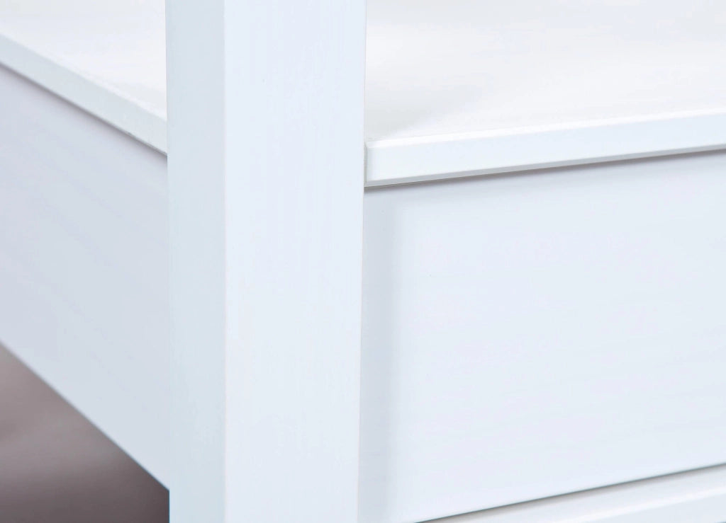 Minturno, Tavolino da Salotto 2 Cassetti, 115x60x45h cm Bianco