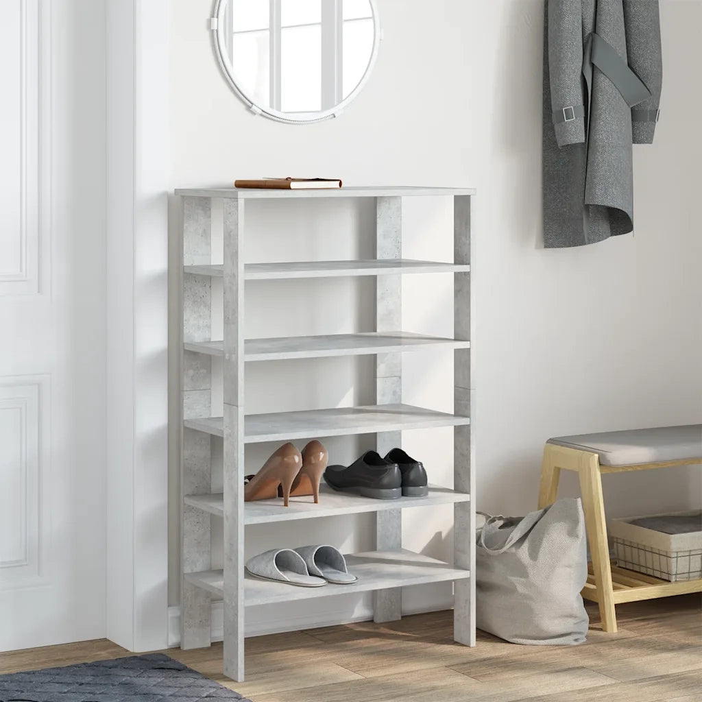 Scarpiera-Scaffale per scarpe Grigio Cemento 61x32x105 cm in Truciolato