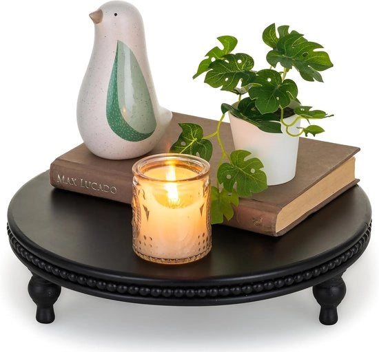 Decorativo piatto in legno rotondo per candele e altro