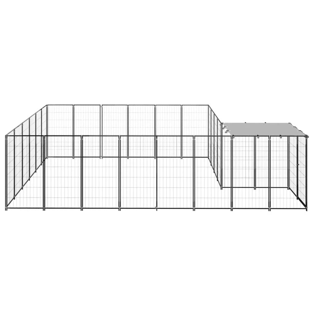 Recinto per animali da esterno per cani 12,1 m² 110 cm acciaio nero 02_0000493