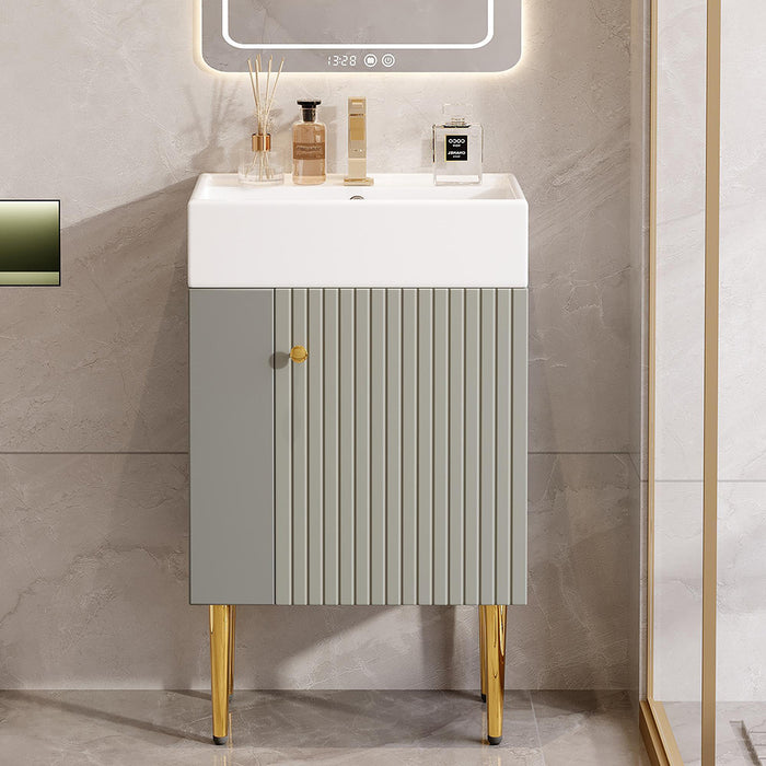 Mobile bagno con lavabo - Xylo - 55 cm grigio chiaro per ospiti