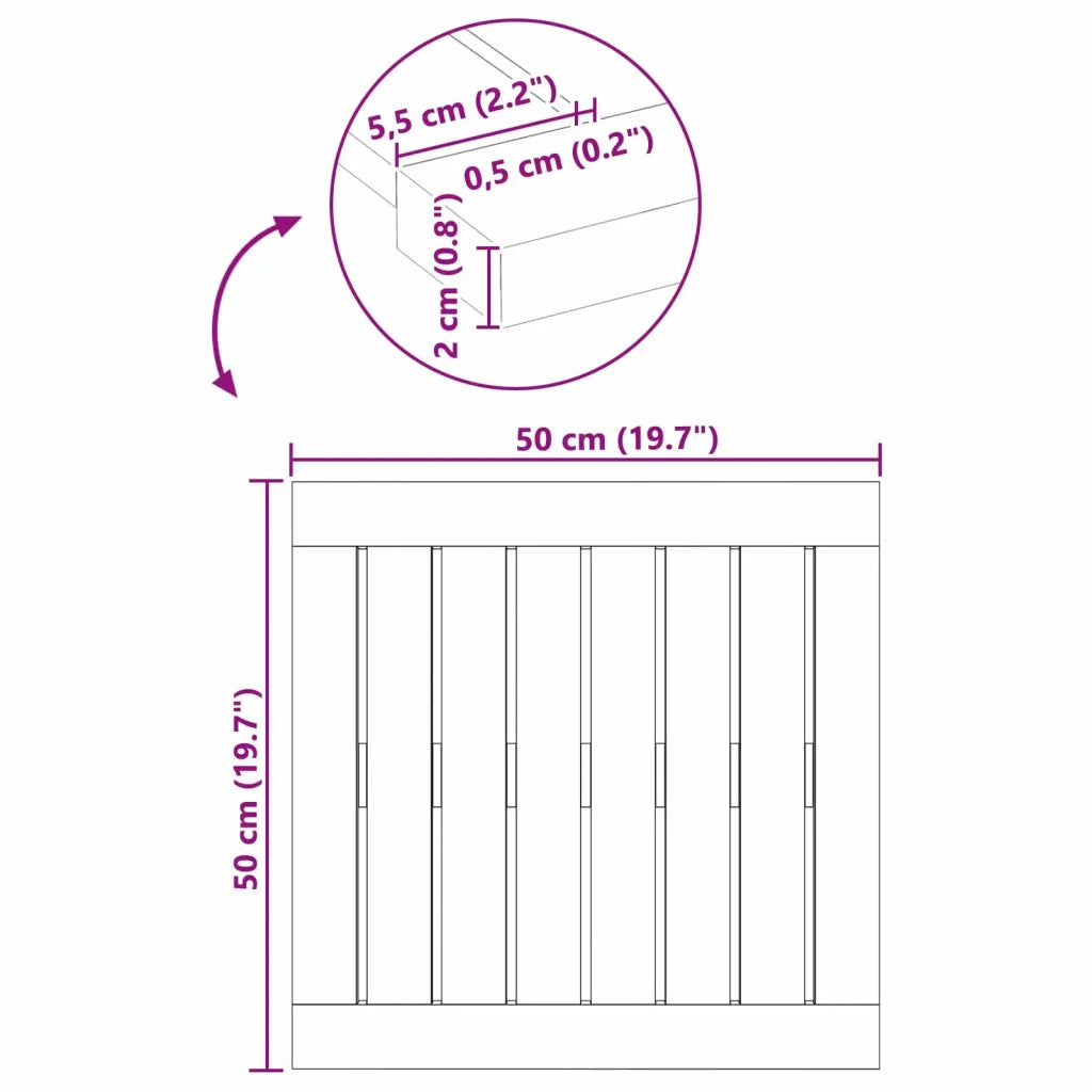 Tappeto da bagno Tinta unita Marrone 50 x 50 cm legno 42025267