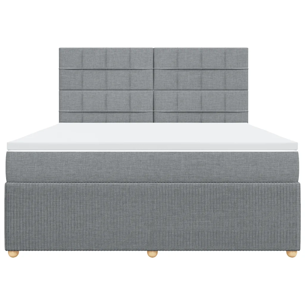 Giroletto a Molle con Materasso Grigio Chiaro180x200 cm Tessuto
