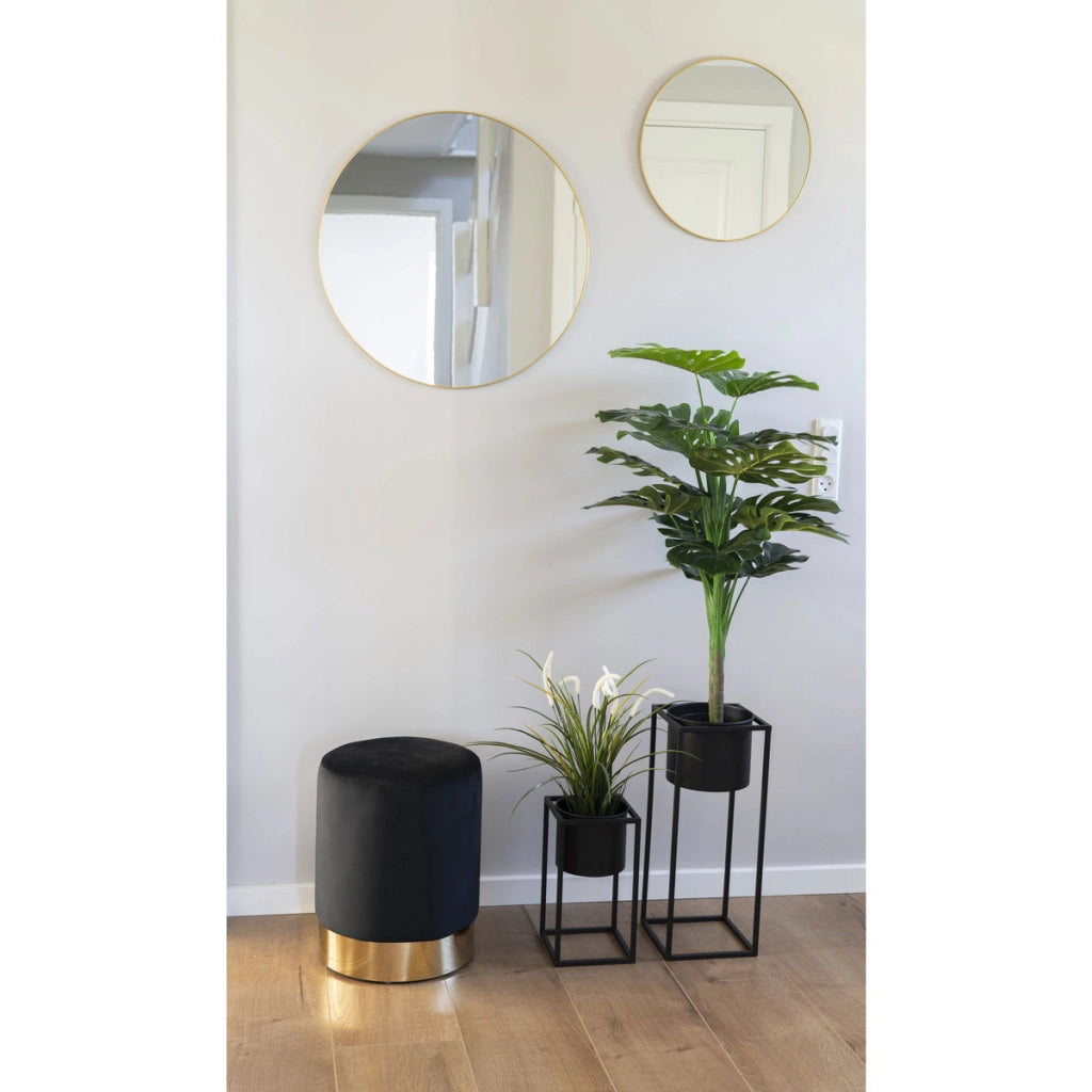 Set di 2 Vasi per Piante Marla, Nero, Metallo, 17x17x31 cm
