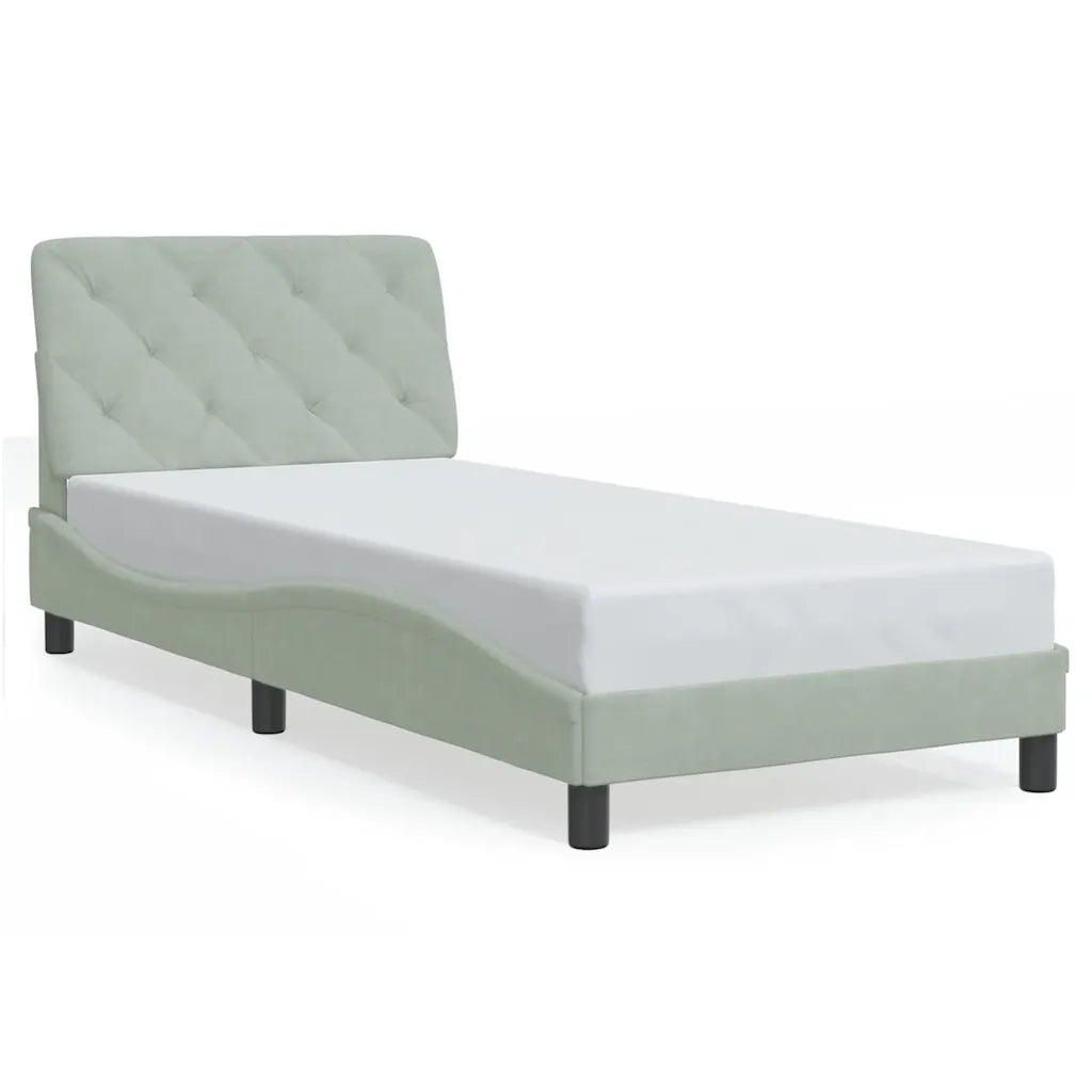 Giroletto senza Materasso Grigio Chiaro 80x200 cm Velluto