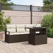 Set Divano da Giardino con cuscino 5 pcs Marrone polyrattan 3348724