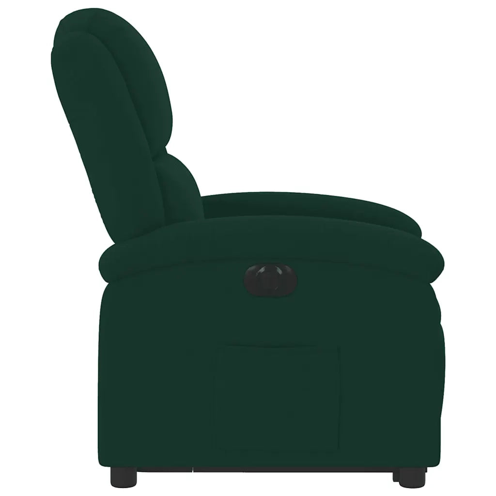 Poltrona Alzapersona Reclinabile Elettrica Verde Scuro Velluto 3204324
