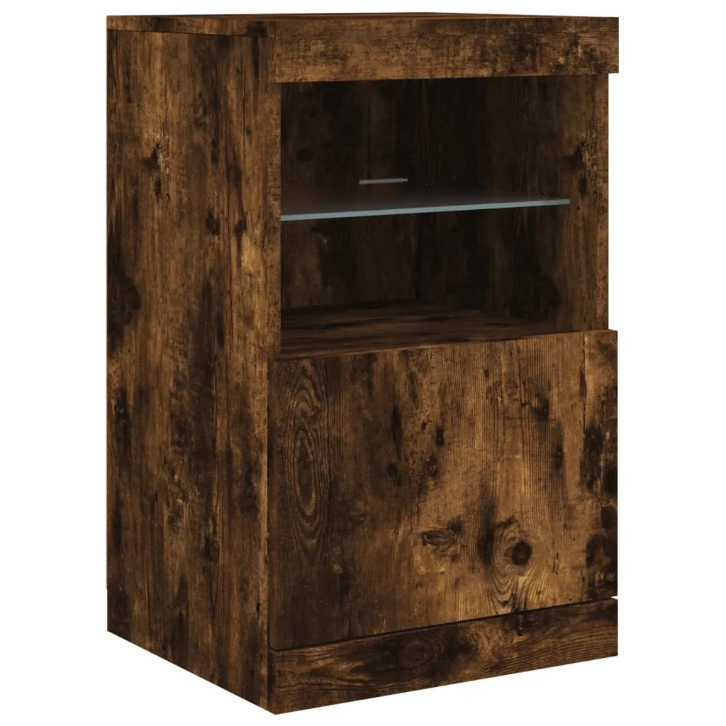 Credenza cassettiera armadio mobile contenitore organizer per cucina soggiorno salotto con luci LED 41 x 37 x 67 cm marrone 02_0029885