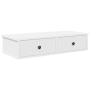 Scaffale a parete | Ripiano a parete | Mensola a parete con Cassetti Bianco 80x34x17 cm in Truciolato
