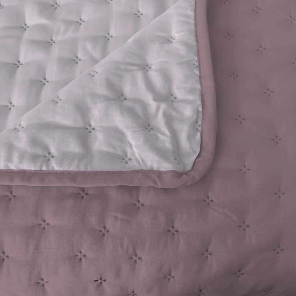 Trapuntino Estivo Effetto Water Washed Singolo 160x250 cm in Microfibra Elderberry e Orchid