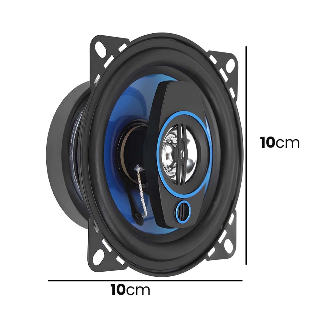 Altoparlante per auto 300W 10x10cm Magnete in ferrite Sensibilità 90dB Nero / Blu Avizar