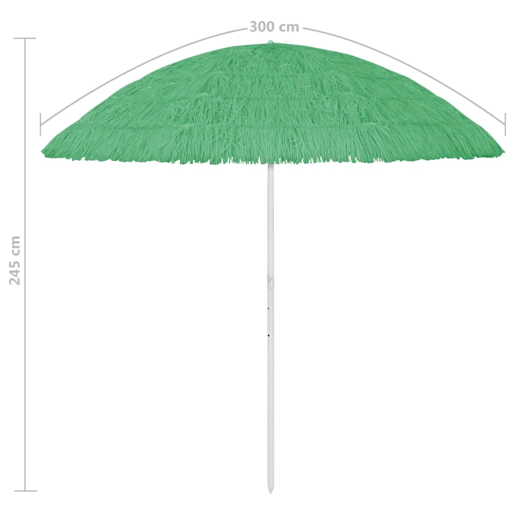 Ombrellone da spiaggia hawaiano 300 cm verde 02_0008393
