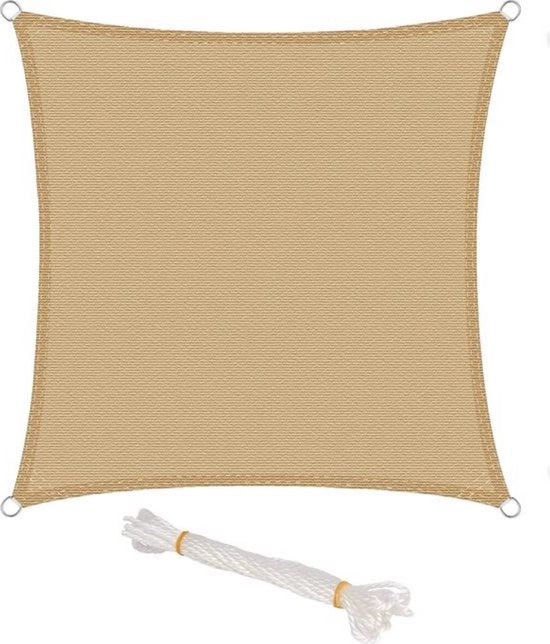 Ombrellone quadrato - resistente e permeabile all'aria - filtro UV HDPE - zonatura elegante - design robusto - marrone - 2x2m
