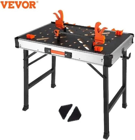 Tavolo da lavoro pieghevole - Tavolo da lavoro inclinabile - Tavolo da lavoro da appendere - 7 livelli di altezza - Lavorazione del legno - Sistema di fissaggio - Capacità di carico 454 kg