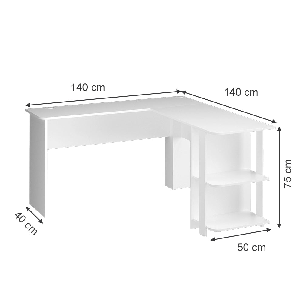 Vicco Scrivania angolare Bianco 140 x 140 cm