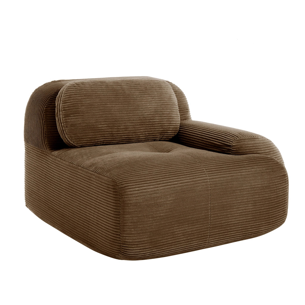 Divano angolare Hamlet RSF - Zephmum- Tessuto Cord marrone con cuscini
