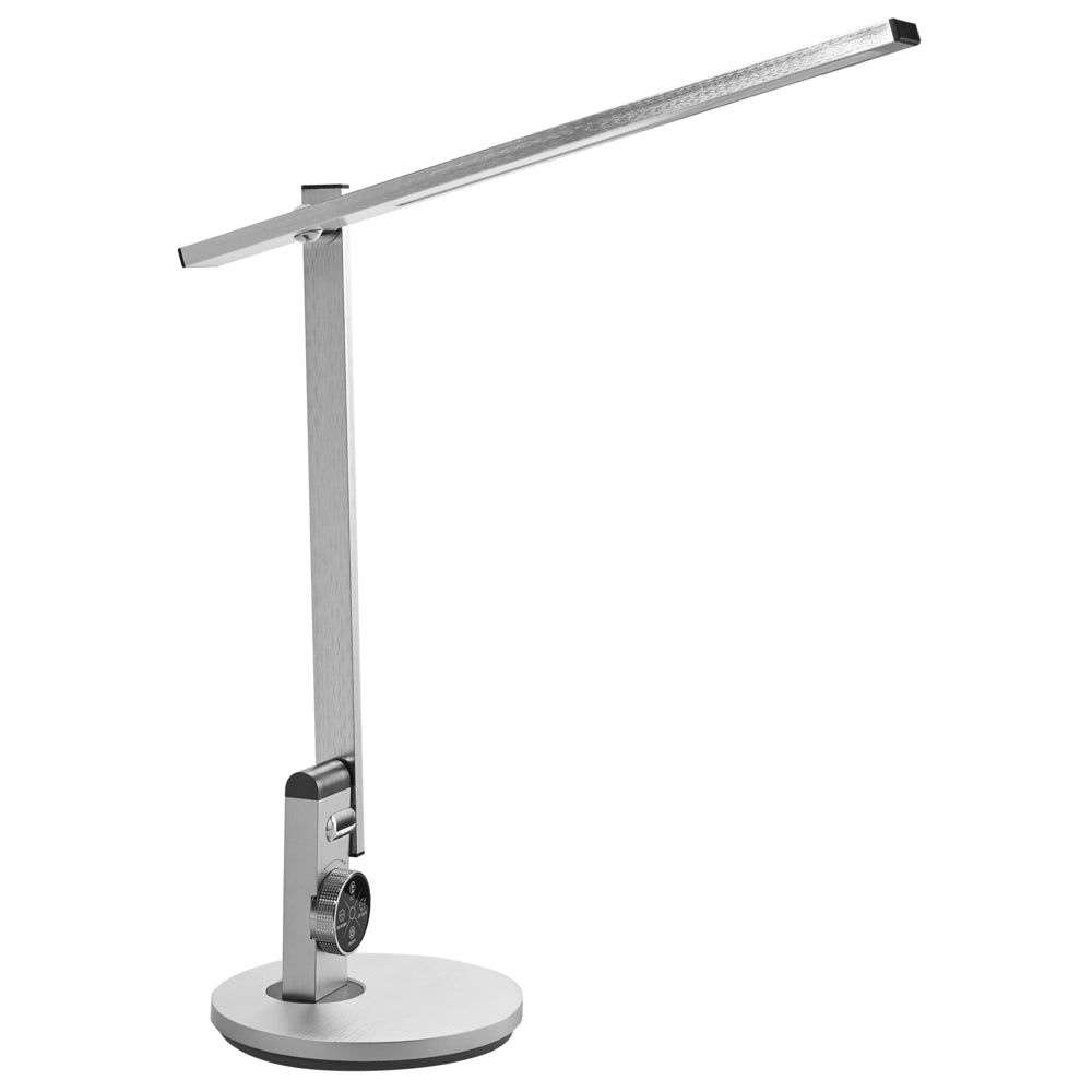 Lampada da tavolo LED per ufficio domestico con braccio regolabile e orientabile dimmer a 10 livelli e timer argento