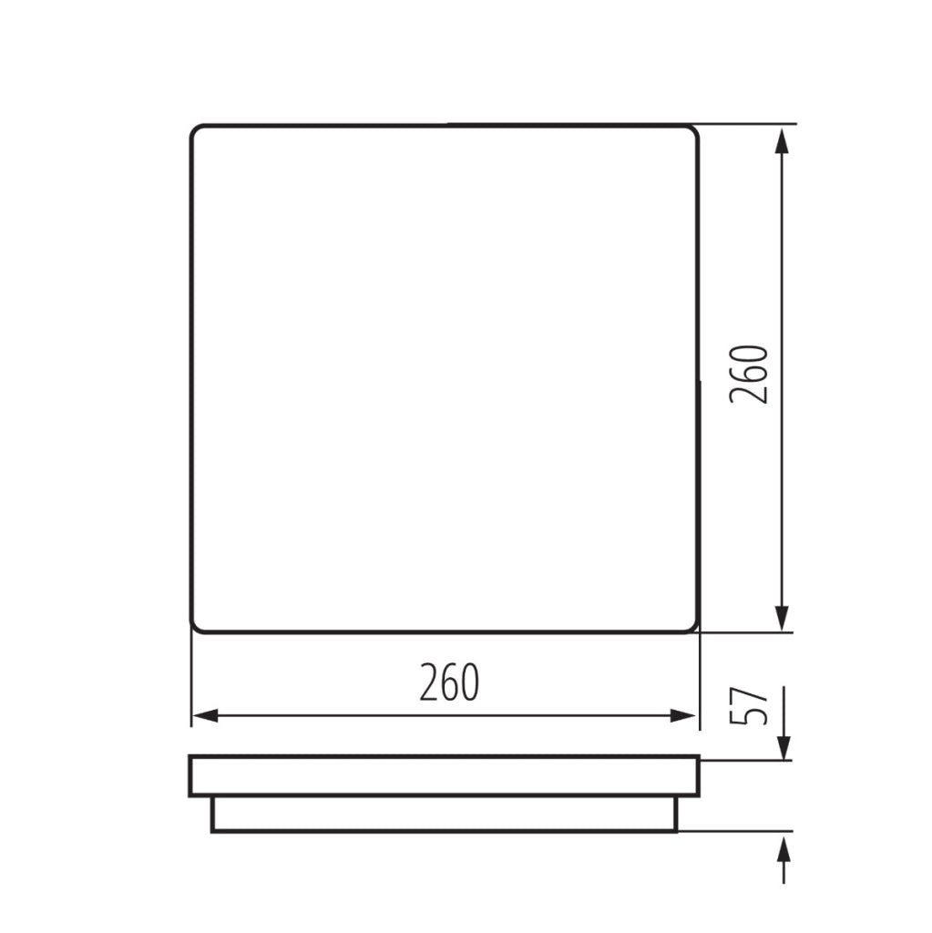 Plafoniera LED 30W quadrata 26cm grafite CCT sensore IP65