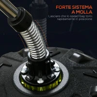 Punching Ball da Terra con Base Riempibile e Ventose, Altezza Regolabile da 147-165 cm, Nero