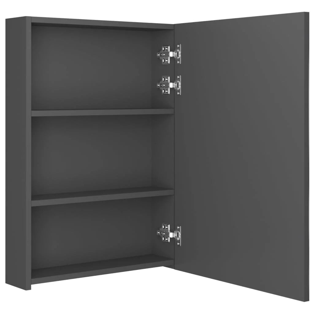 Mobile da bagno con specchio LED 50 x 13 x 70 cm MDF grigio 02_0006596