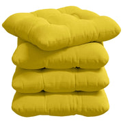Cuscini per Seduta 4 pz | Cuscini per sedie Giallo Chiaro 45 x 45 x 12 cm Tessuto