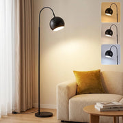 ZMH Lampada da Terra ad Arco E27 Nero Parallume in Metallo Altezza Regolabile 160cm per Soggiorno Senza Lampadina