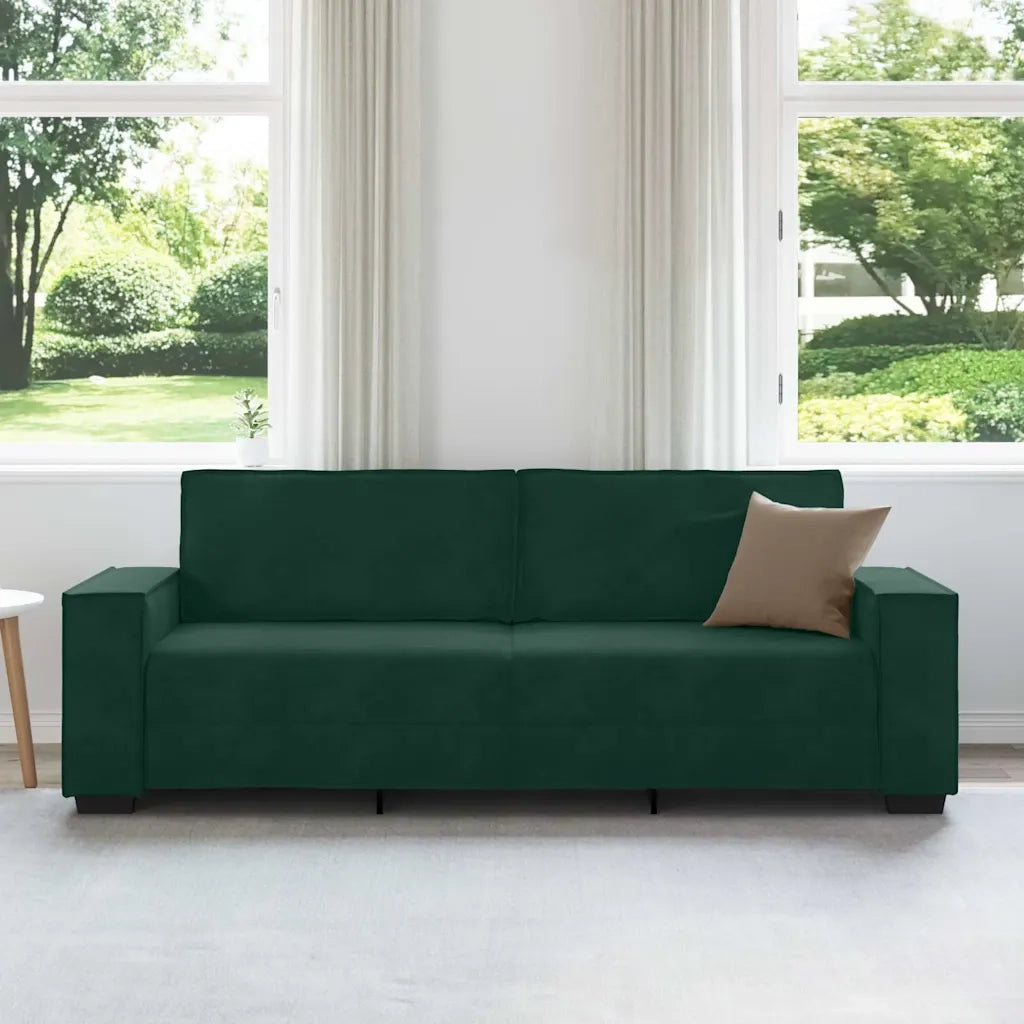 Divano a 3 Posti-Sofa 3 Posti Verde Scuro 180 cm in Velluto 874917