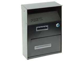 CASSETTA POSTALE PORTARIVISTE PER ESTERNI NERA  cm.21,5x10,5x33h.  colore nero    QUALITY