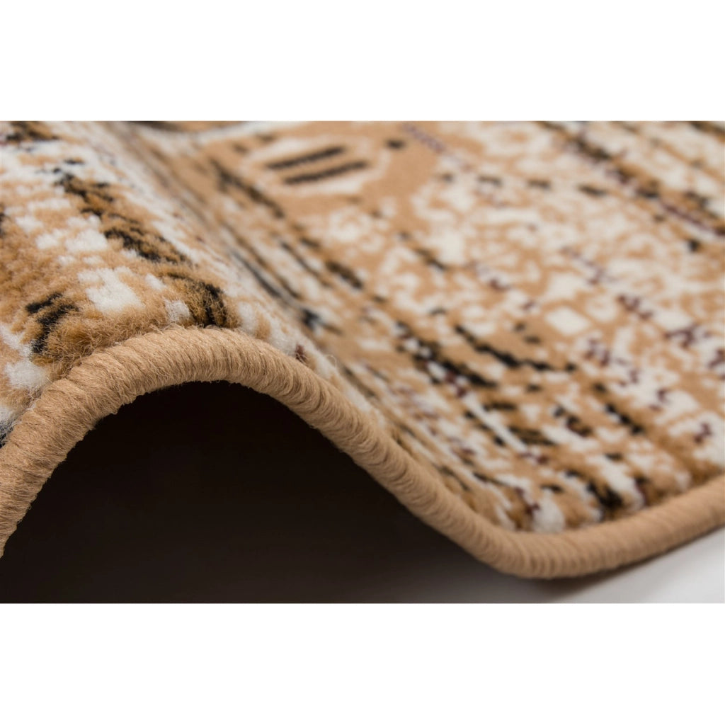Tappeto Sona 2086 a pelo corto in stile patchwork crema